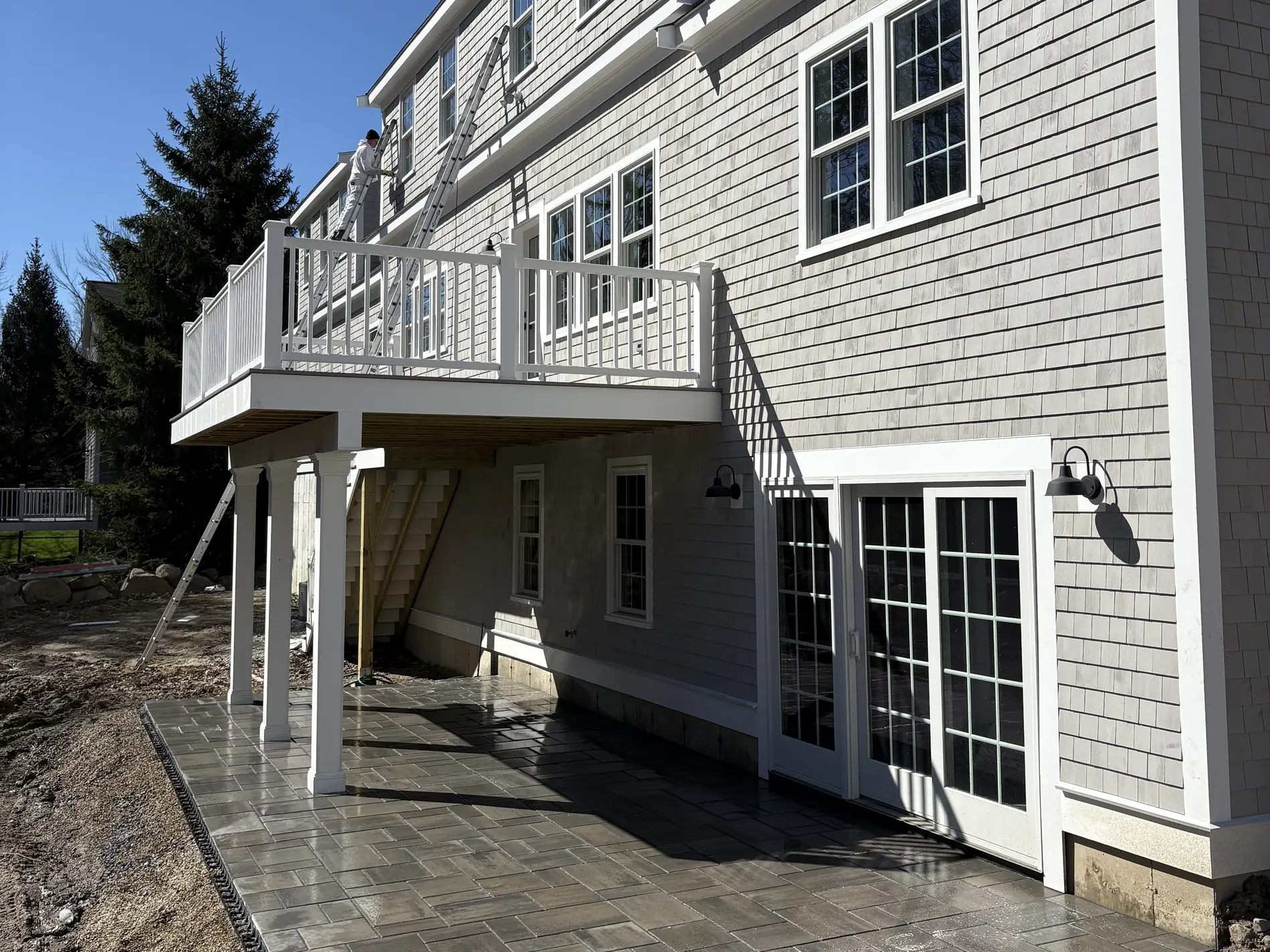 Paver patio installation by Vincenti Landscaping
